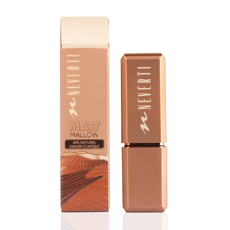 حمرة ستيك مات ملو(بدون عطر-بشرة حساسة) NEVERTI MATTE MALLOW LIPSTICK